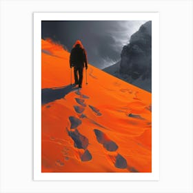 Man Walking Up A Mountain Art Print