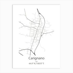 Carignano,Italy Minimalist Map Affiche