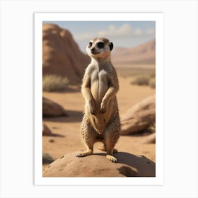 Meerkat in Nature Wildlife Art Print