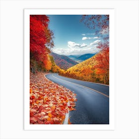 Beautiful Road In Autumn 15 Art Print