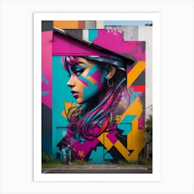 Graffiti Girl Art Print