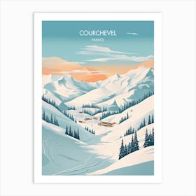 Poster Of Courchevel   France, Ski Resort Illustration 1 Art Print