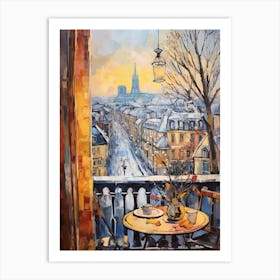 Winter Cityscape Paris France 5 Art Print