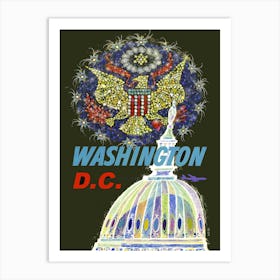 Washington DC, USA Vintage Travel Poster Art Print