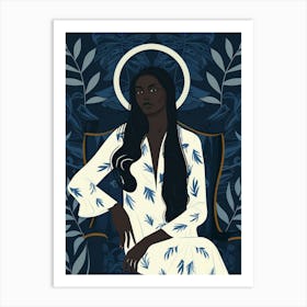 African Woman In A Chair Art Print