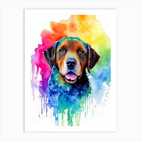 Chesapeake Bay Retriever Rainbow Oil Painting Dog Art Print