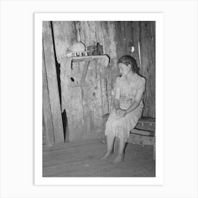 Agricultural Day Laborer Sitting In Corner Of One Room Of Her Two Room Shack Home Near Webbers Falls, Oklahoma Art Print