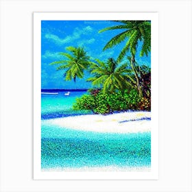 Cayo Coco Cuba Pointillism Style Tropical Destination Art Print