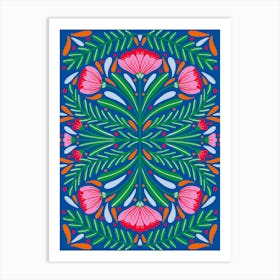 Bold Symmetrical Flowers Art Print