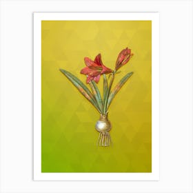 Vintage Hippeastrum Botanical Art on Empire Yellow n.1048 Art Print