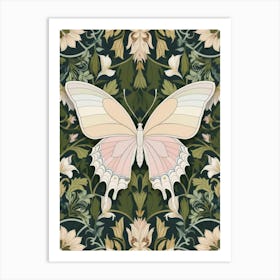 Wallpaper With Butterflies Art Print