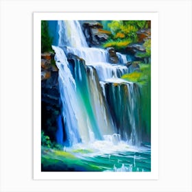 Waterfall Waterscape Impressionism 1 Art Print