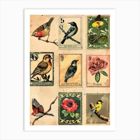 Vintage Stamps Art Print