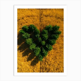 Heart Shape Of Trees In The Field Art Print