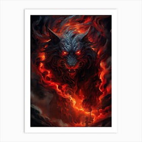 Wolf In Flames 5 Art Print
