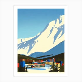 Grandvalira, Andorra Midcentury Vintage Skiing Poster Art Print