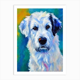 Pyrenean Shepherd Fauvist Style Dog Art Print