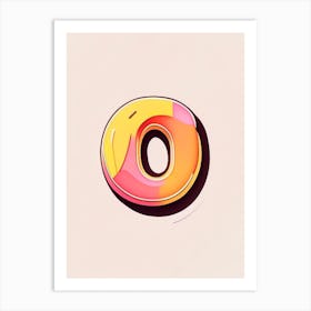 O, Letter, Alphabet Minimal Line Drawing 3 Art Print