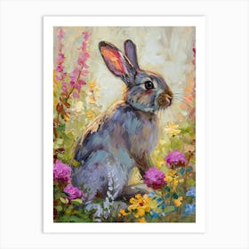 Silver Marten Rabbit Painting 1 Art Print