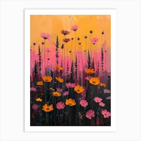 Sunset Flowers Art Print