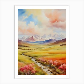 Landscape With Mountains 2 Art Print