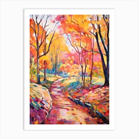 Autumn Gardens Painting Dumbarton Oaks Usa 4 Art Print
