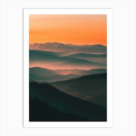 Sunrise In The Mountains Art Print