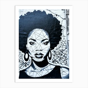 Graffiti Mural Of Beautiful Black Woman 12 Art Print