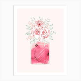 Pink Roses In A Vase 5 Art Print