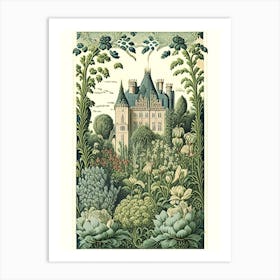 Château De Villandry Gardens, France Vintage Botanical Art Print