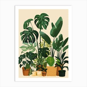 Tropical Plants In Pots 1 Art Print