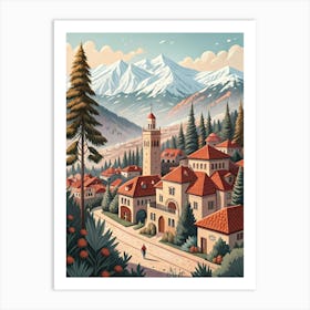 Village In The Mountains Poster