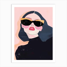 Illustration Of A Woman Wearing Sunglasses 4 Art Print