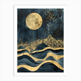 Moonlight Over The Ocean 10 Art Print