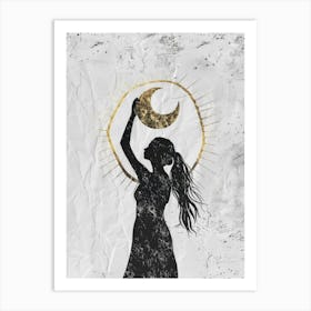 Moon And Star Canvas Print Art Print