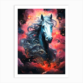 Horse In The Clouds Art Print