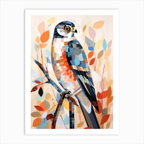 Bird Painting Collage Eurasian Sparrow 3 Art Print