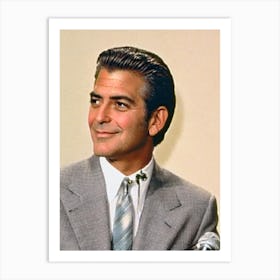 George Clooney Retro Collage Movies Art Print