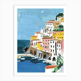 Travel Poster Happy Places Amalfi Coast 7 Art Print