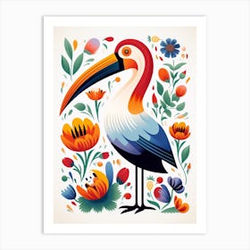 Scandinavian Bird Illustration Pelican 2 Art Print