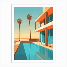 Huntington Beach California Abstract Orange Hues 3 Art Print