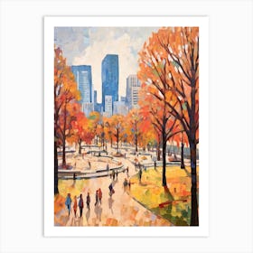 Autumn City Park Painting Millennium Park Chicago Art Print