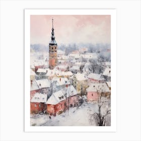 Dreamy Winter Painting Vilnius Lithuania 1 Art Print