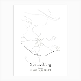 Gustavsberg,Sweden Minimalist Map Art Print