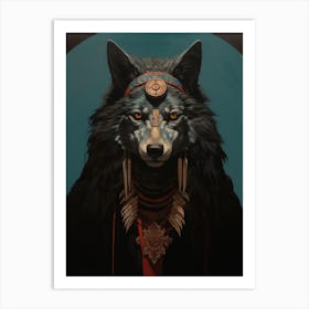 Japanese Wolf Native American 1 Art Print