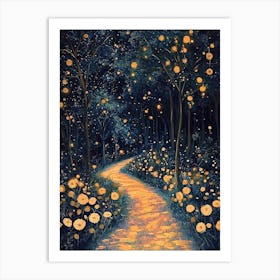 Gustav Klimt Print Night Forest Trees Painting Klimt Exhibition Poster Painting Decor Full Art Print