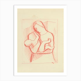 A Mother With A Child In Her Arms, Mikuláš Galanda 1 Art Print