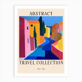 Abstract Travel Collection Poster Rome Italy 4 Art Print