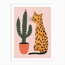 Cactus Cat 6 Art Print