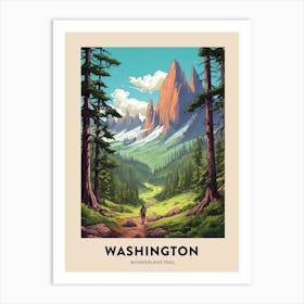 Wonderland Trail Usa 3 Vintage Hiking Travel Poster Art Print